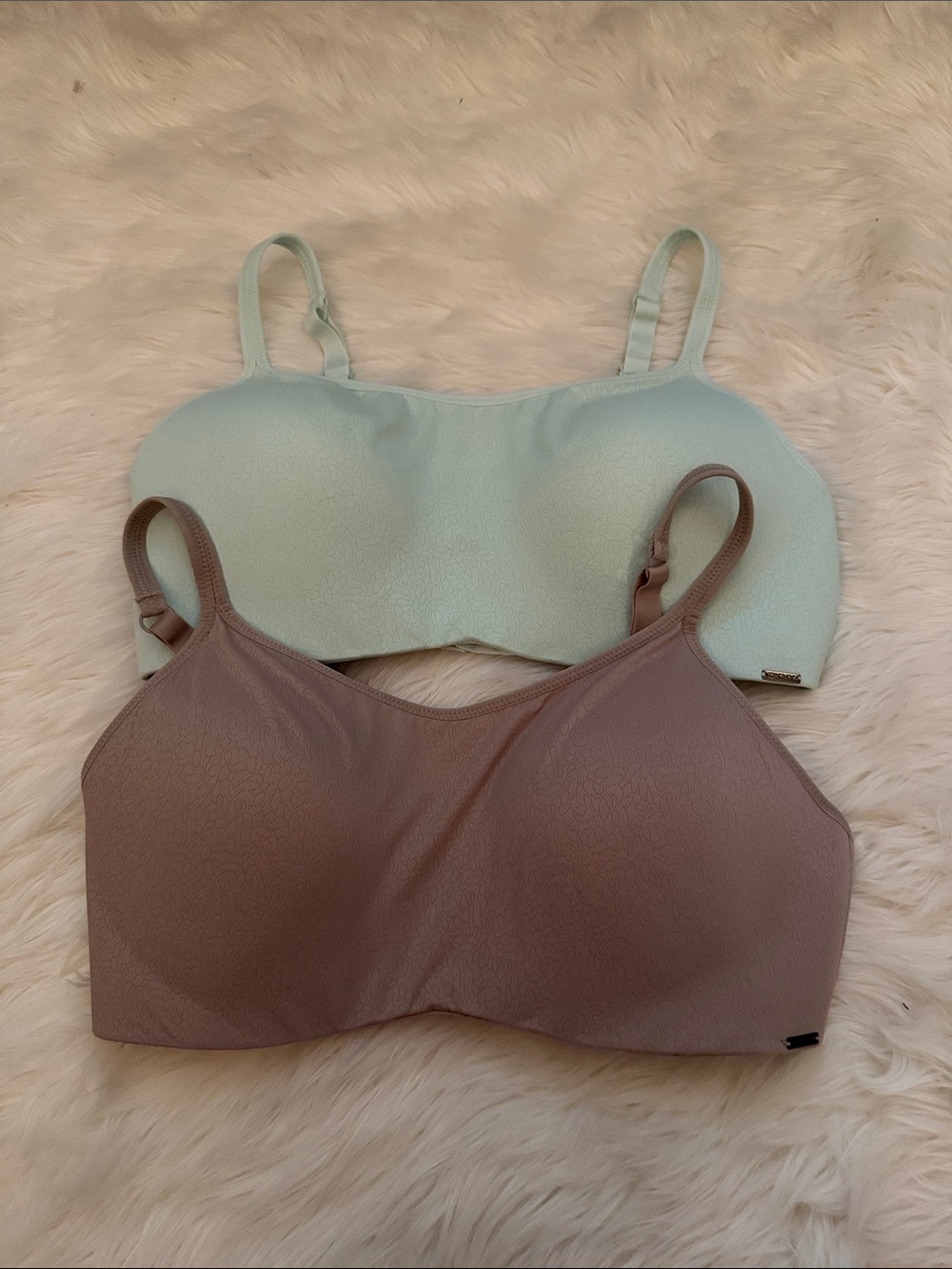 DKNY Seamless Bralette Set in Mint & Mauve